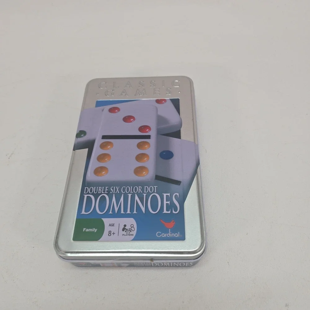 Jumbo Double Six Dominoes,  28  Size Color Dot Dominoes, White By Cardinal Nip